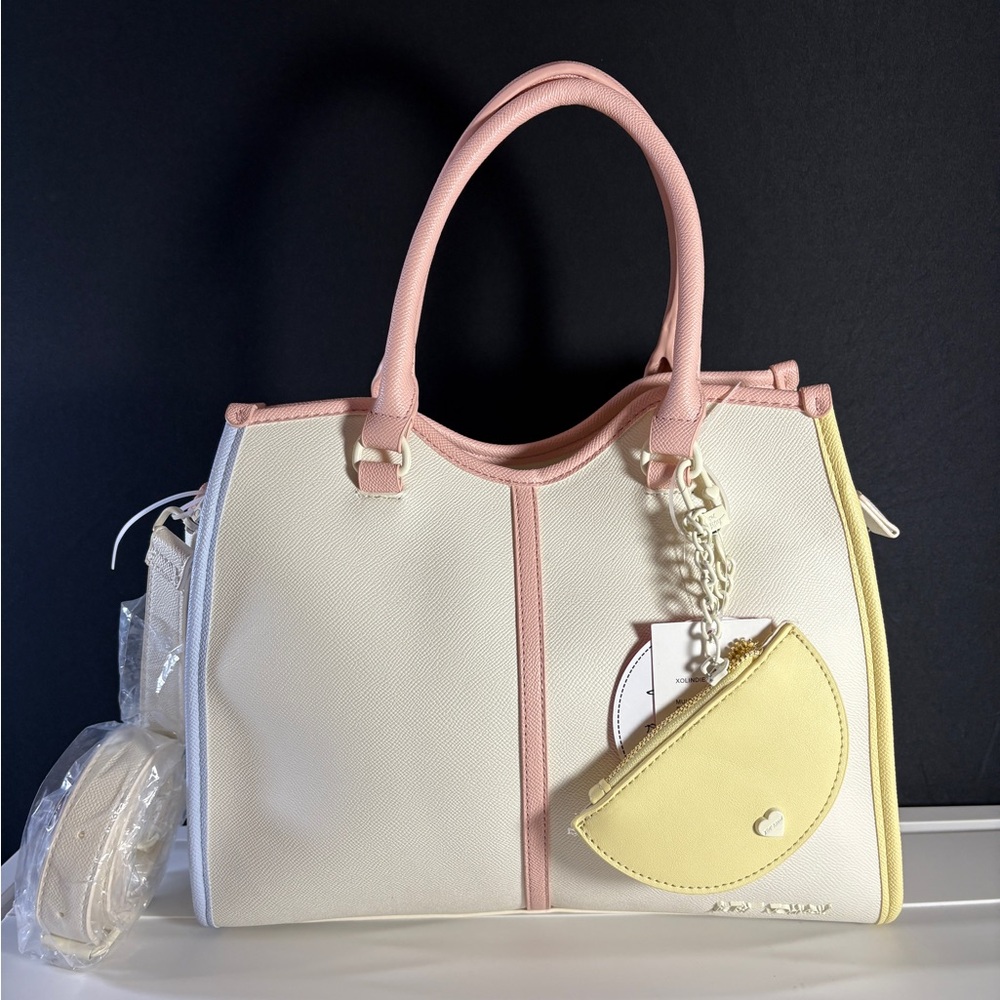 Betsey Johnson Satchel Purse Lemon‎ Coin Bag Charm Top Handle Handbag XOLINDIE